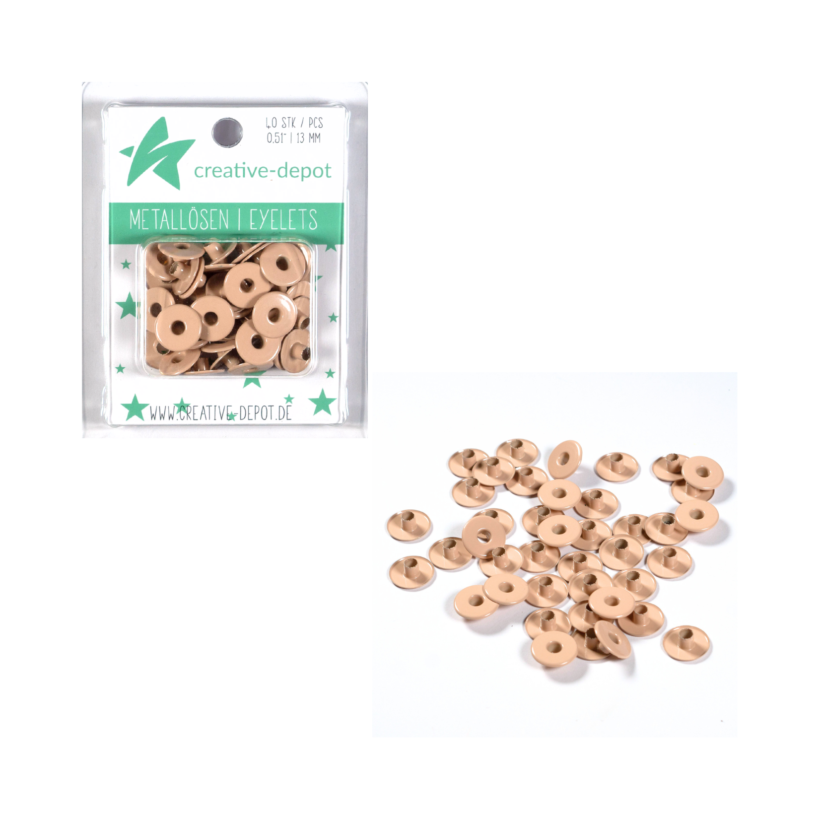 Breite Eyelets - Latte - 13 mm