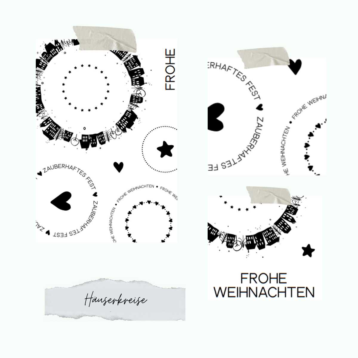 Stempelset Häuserkreis - Nur noch so lange der Vorrat reicht