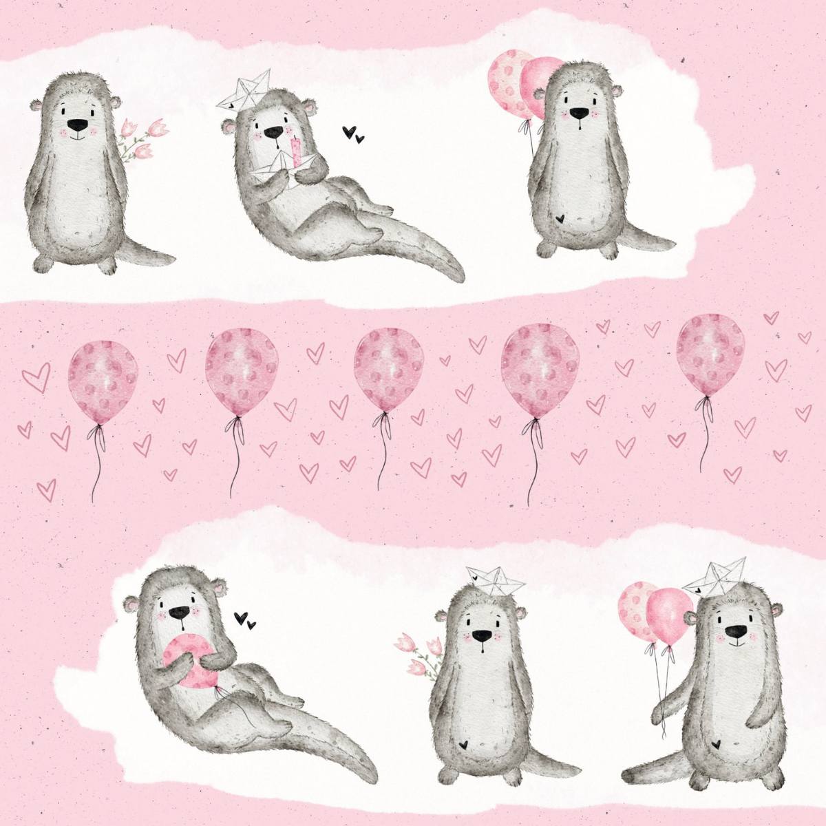 Designpapier - Designline - Otterliebe - Rosa