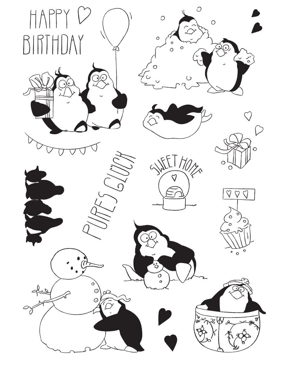 Stempelset - Pinguine im Schnee