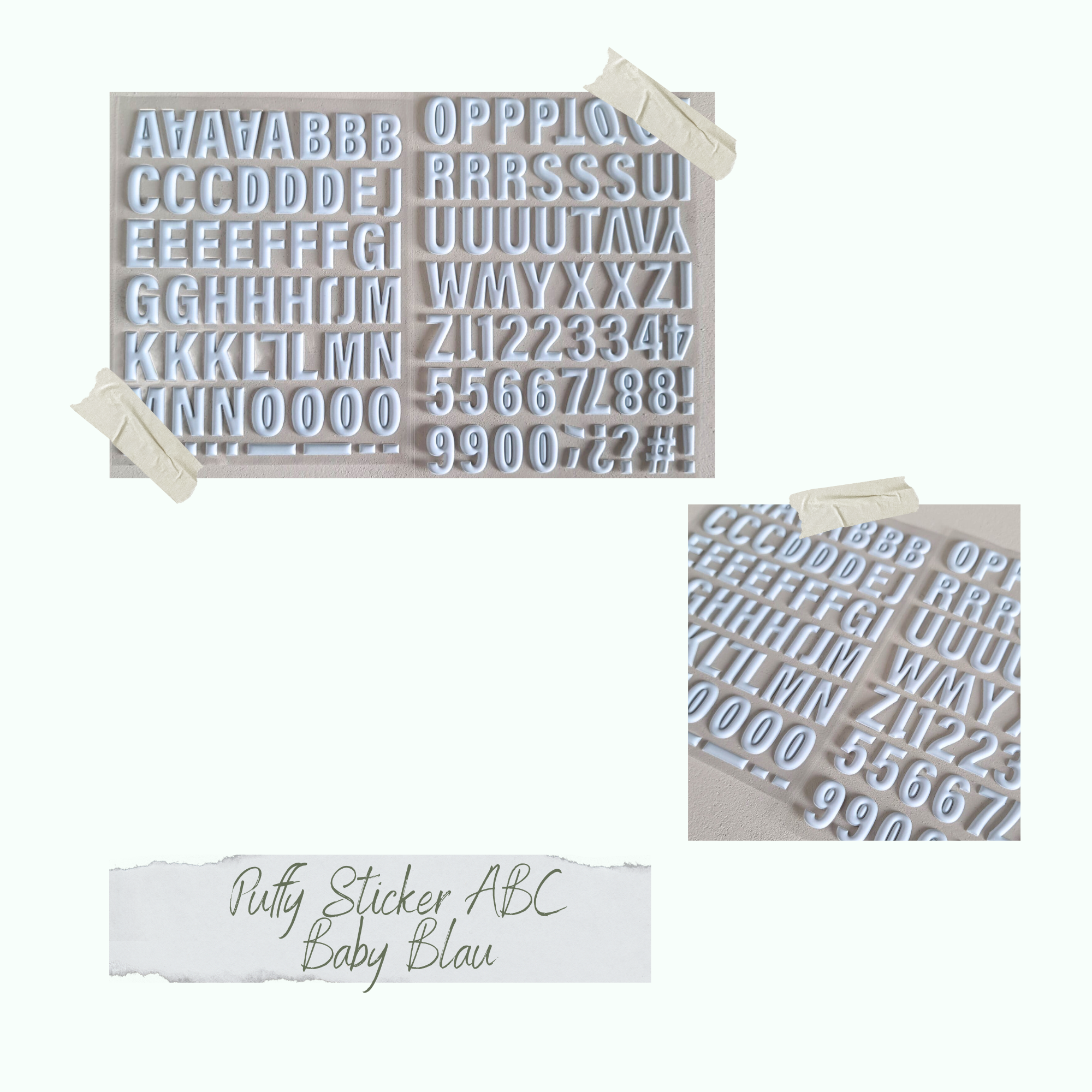 CD-PS-021 Puffy Sticker - ABC - Baby Blau