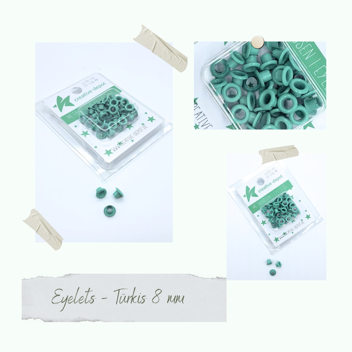 CD-EY-018 Eyelets - Türkis - 8mm