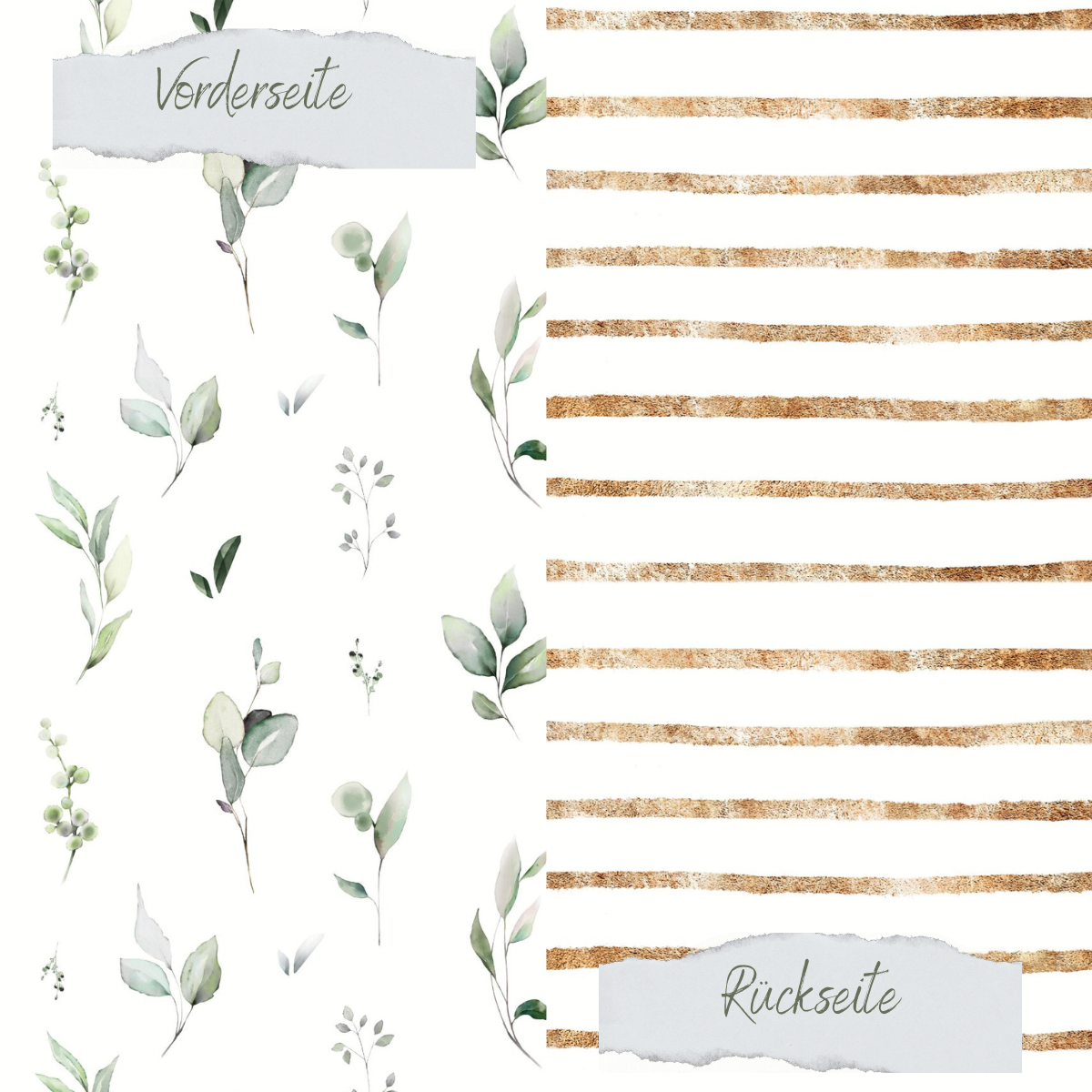 Designpapier - Gartengrün - schlicht - Doppelseitig bedruckt