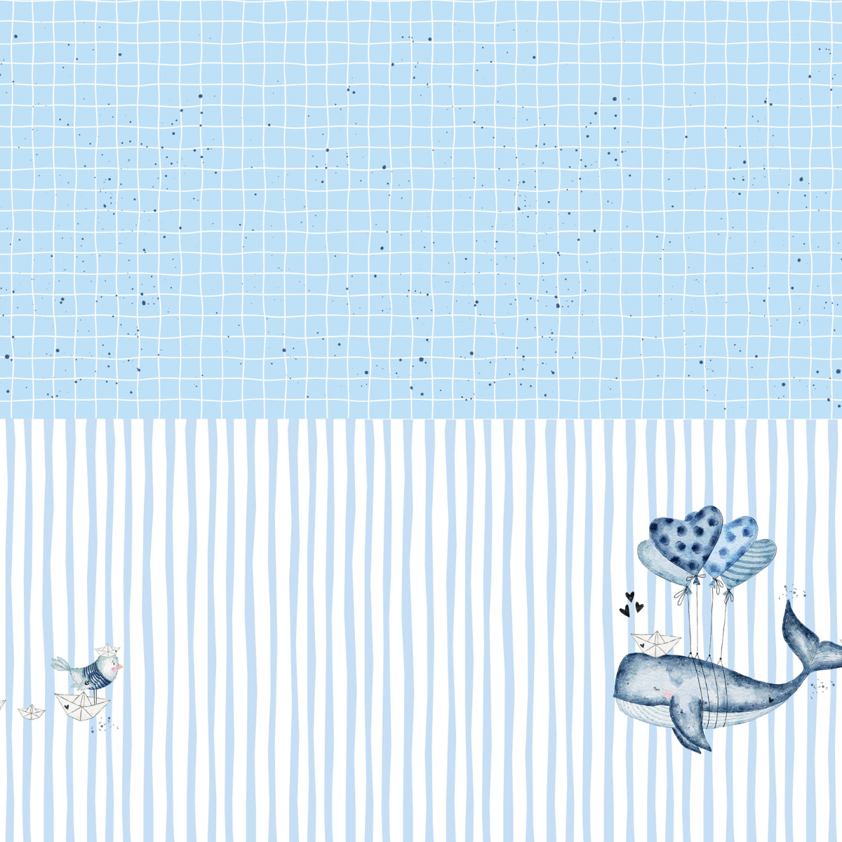 Buchleinen - Wal Liebe - Buchbindeliebe - 65,5 x 45,5 cm