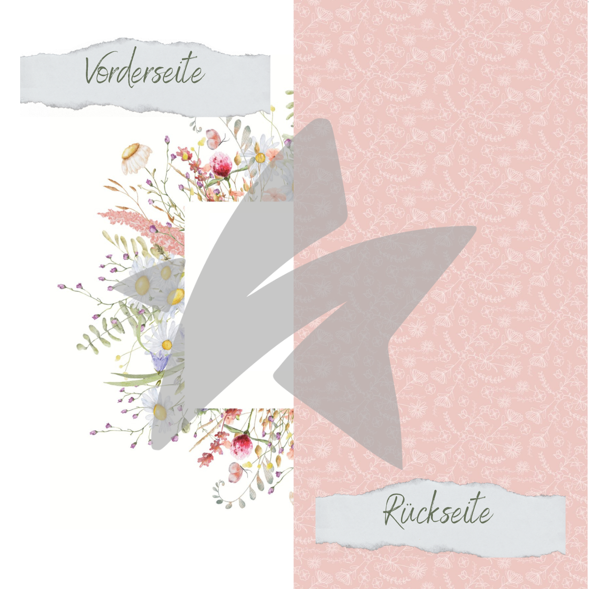 CD-DP-745 Papel de diseño - Wilde Blumen - Quadrat - Impreso por las dos caras