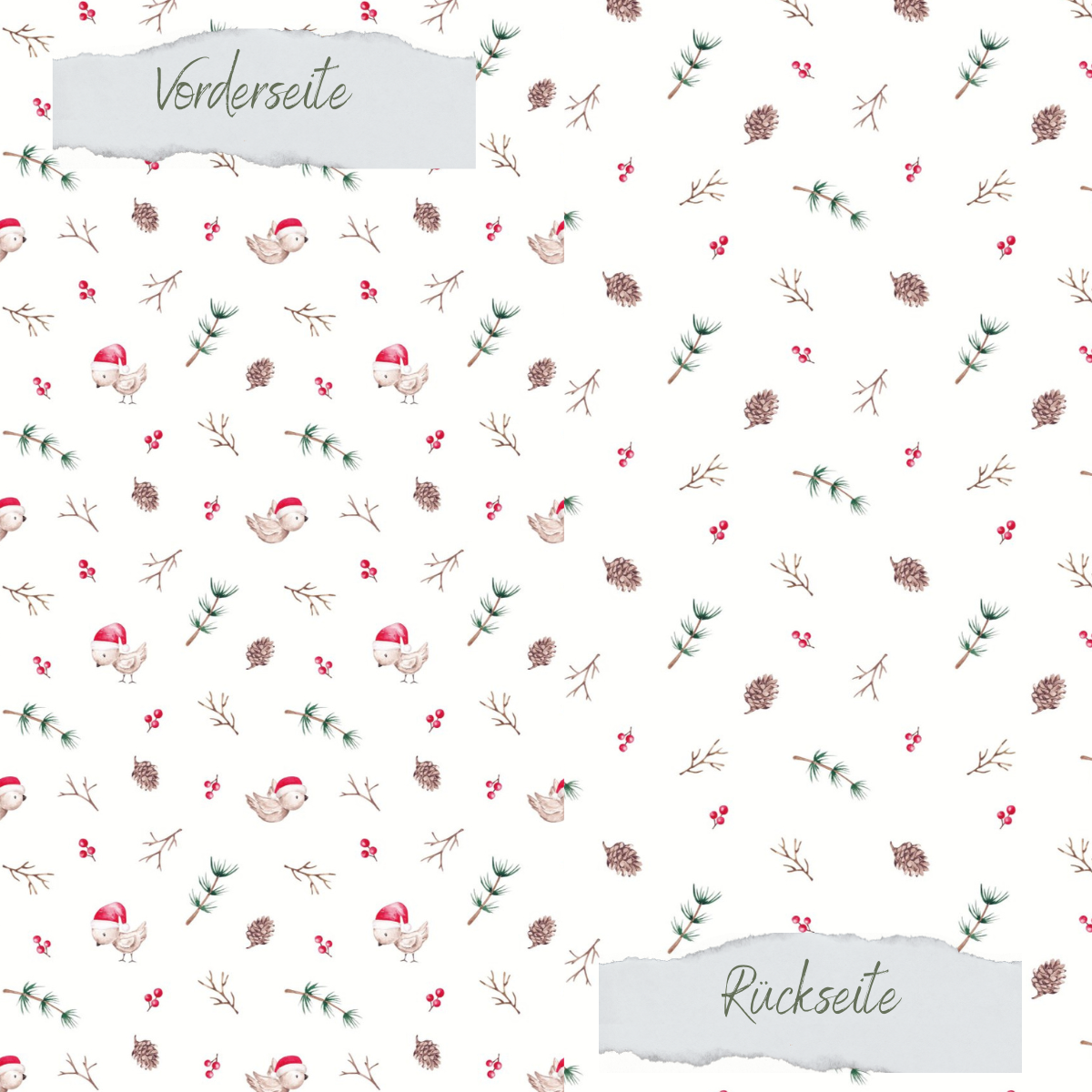 Papel de diseño - Kleine Wintervögelchen - Doppelseitig bedruckt  Papel de diseño - Kleine Wintervögelchen - Doppelseitig bedruckt