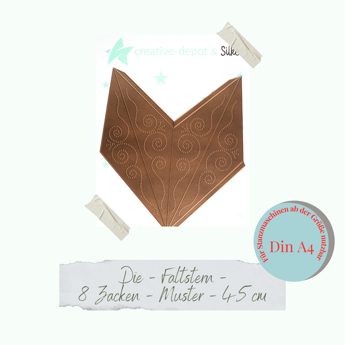 Die - Faltstern - 8 Zacken - Muster - 45 cm Die - Faltstern - 8 Zacken - Muster - 45 cm