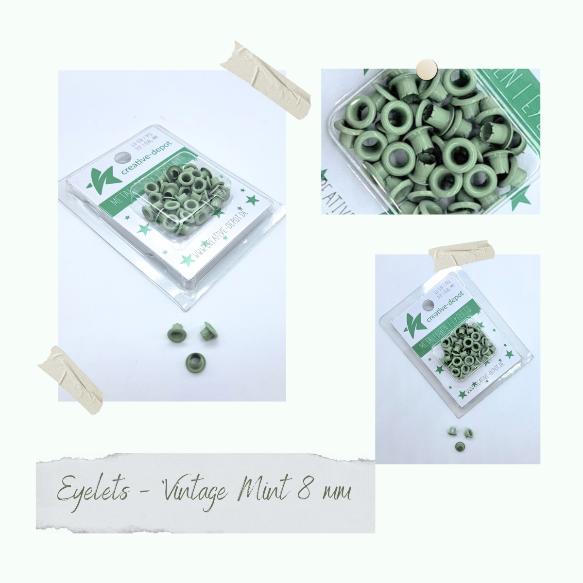 CD-EY-035 Eyelets - Vintage Mint - 8mm