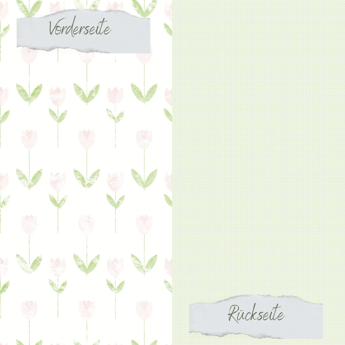 Designpapier - Scrapliebe - Tulpenliebe - Minikaro - Doppelseitig bedruckt