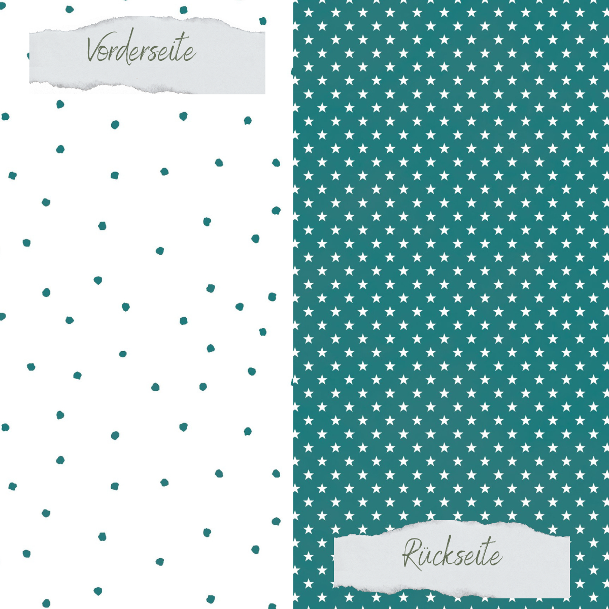 Designpapier - Basic - Smaragd - Tupfen + Sternchen - Doppelseitig bedruckt     Designpapier - Basic - Smaragd - Tupfen + Sternchen - Doppelseitig bedruckt