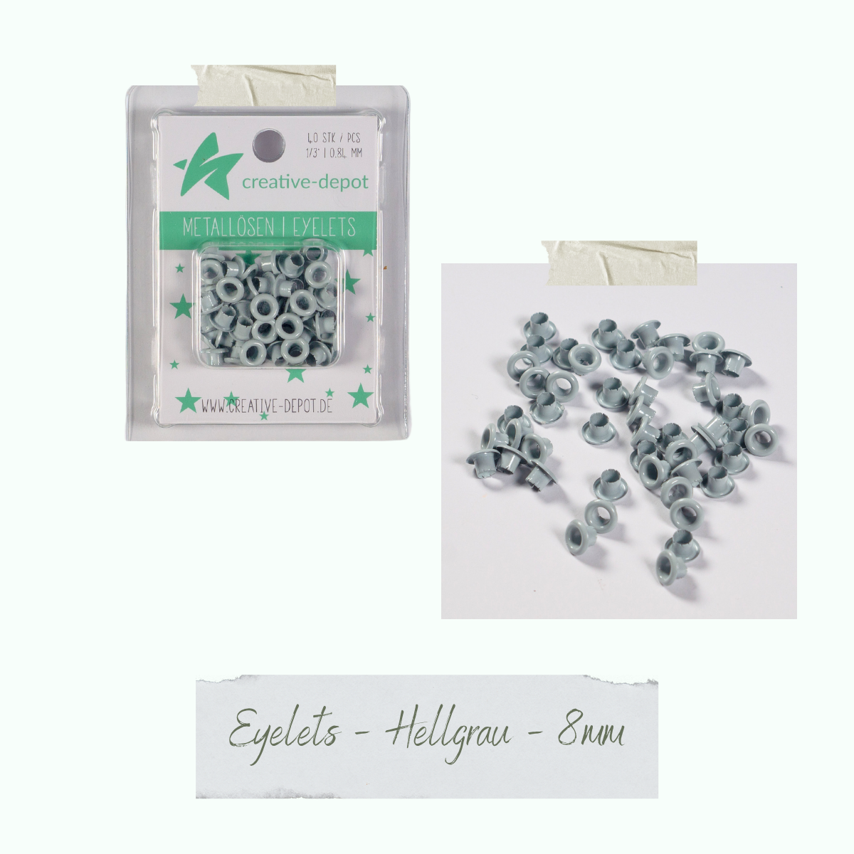 CD-EY-095_Eyelets-Hellgrau-8mm Eyelets - Hellgrau - 8 mm