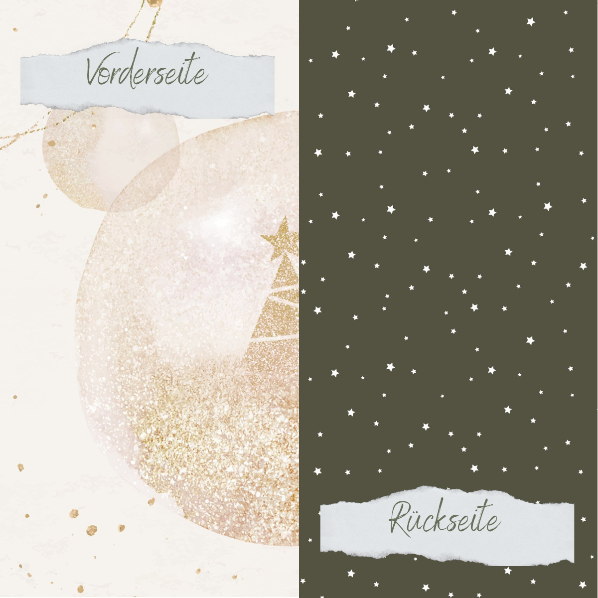 CD-DP-774 Papier Design - Weihnachtsfreude - Sternenregen - Imprimé recto verso