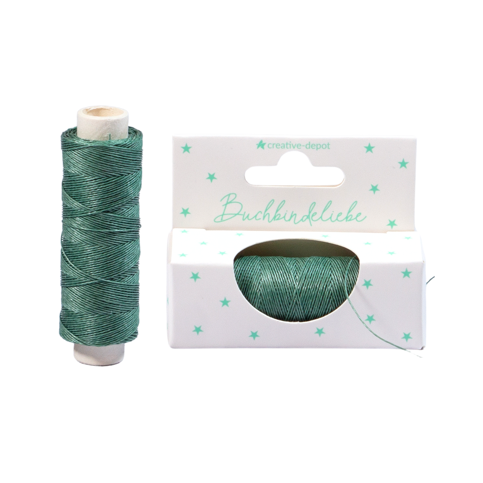 Leinenzwirn gewachst - Moos - Buchbindeliebe  