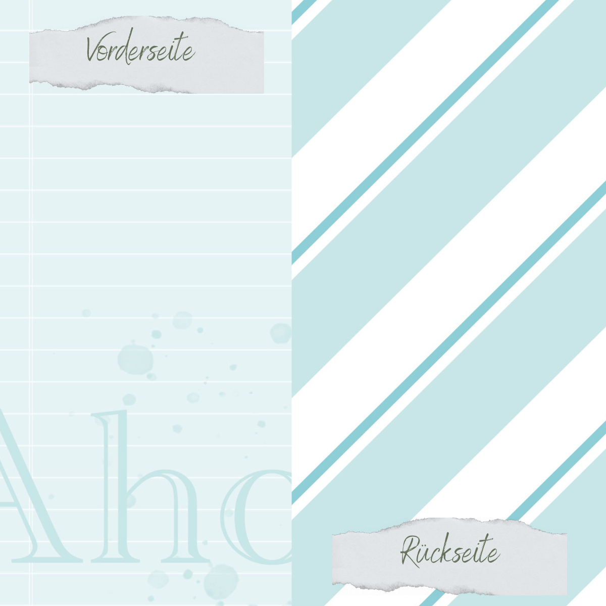 Designpapier - Designline - Scrapliebe - Ahoi - Splatter hellmint - Doppelseitig bedruckt