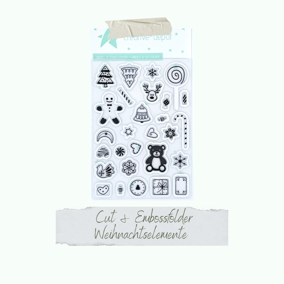 CD-PF-105 Cut & Emboss Folder - Weihnachtselemente - 11 x 15,5 cm