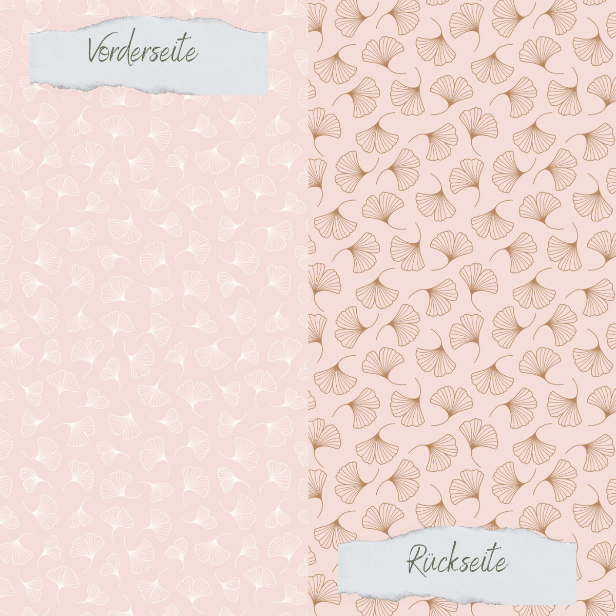 Designpapier - Gingkoblatt - Doppelseitig bedruckt