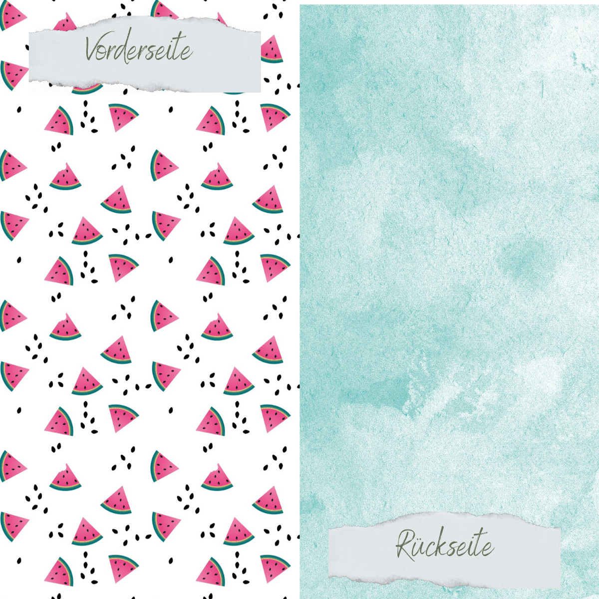 Papel de diseño - Scrapliebe - Sweet Summer - Trozos de melón - Impreso por ambas caras