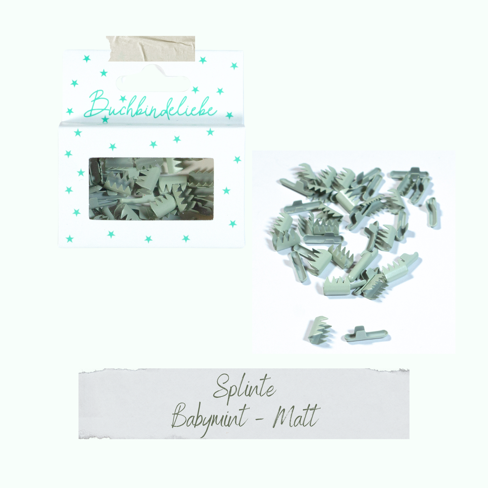 Splinte - Babymint - Matt - Buchbindeliebe - 40 Stück Splinte - Babymint - Matt - Buchbindeliebe - 40 Stück