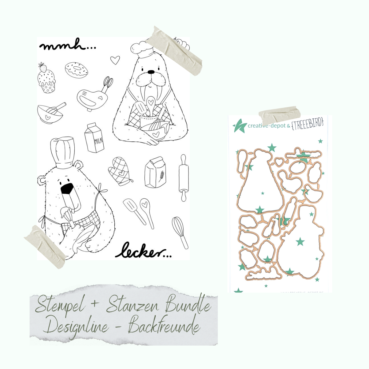 Bundle - Stamp set & punches - Designline - Backfreunde