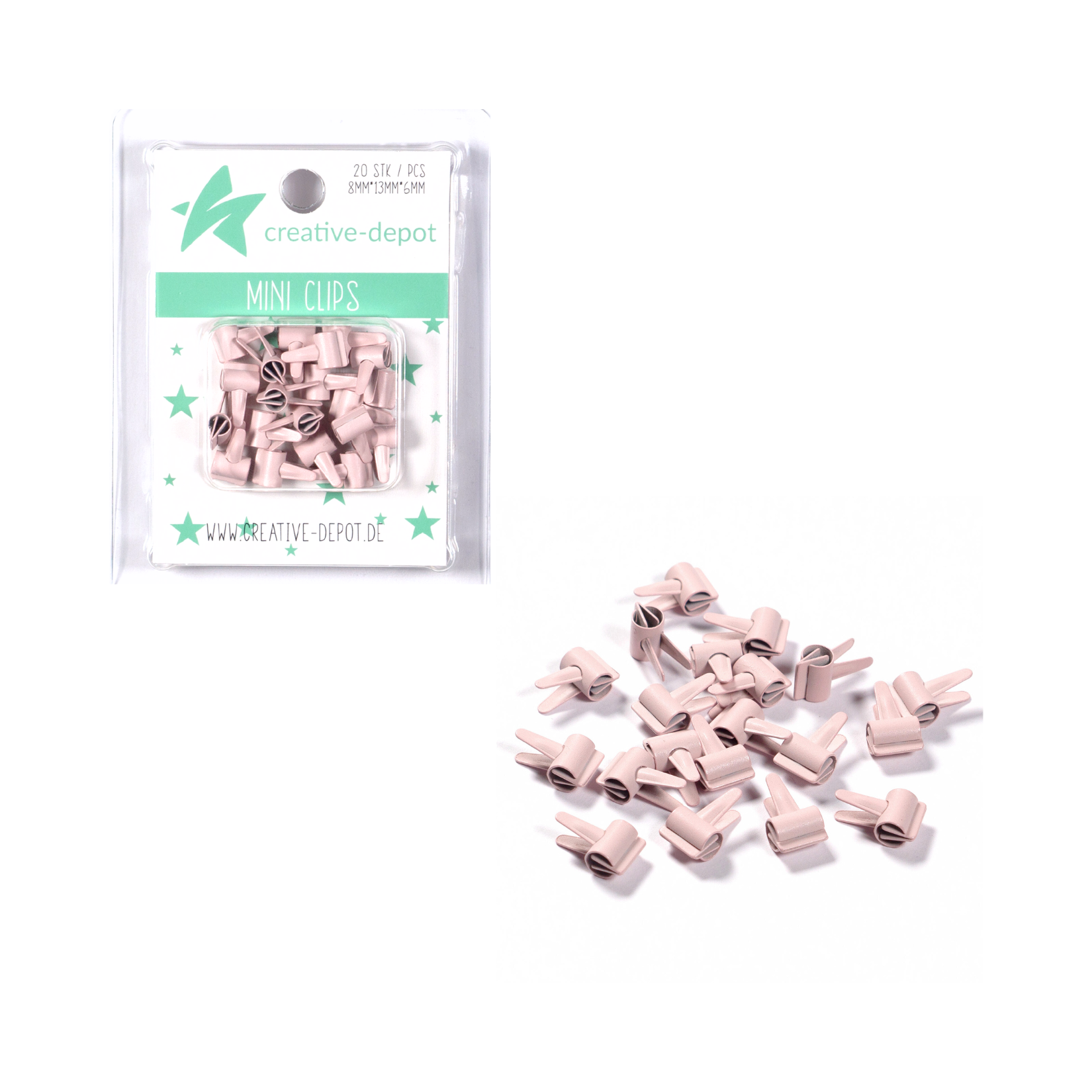 Mini Clip - Pastell Flieder - Matt - 20 Stück