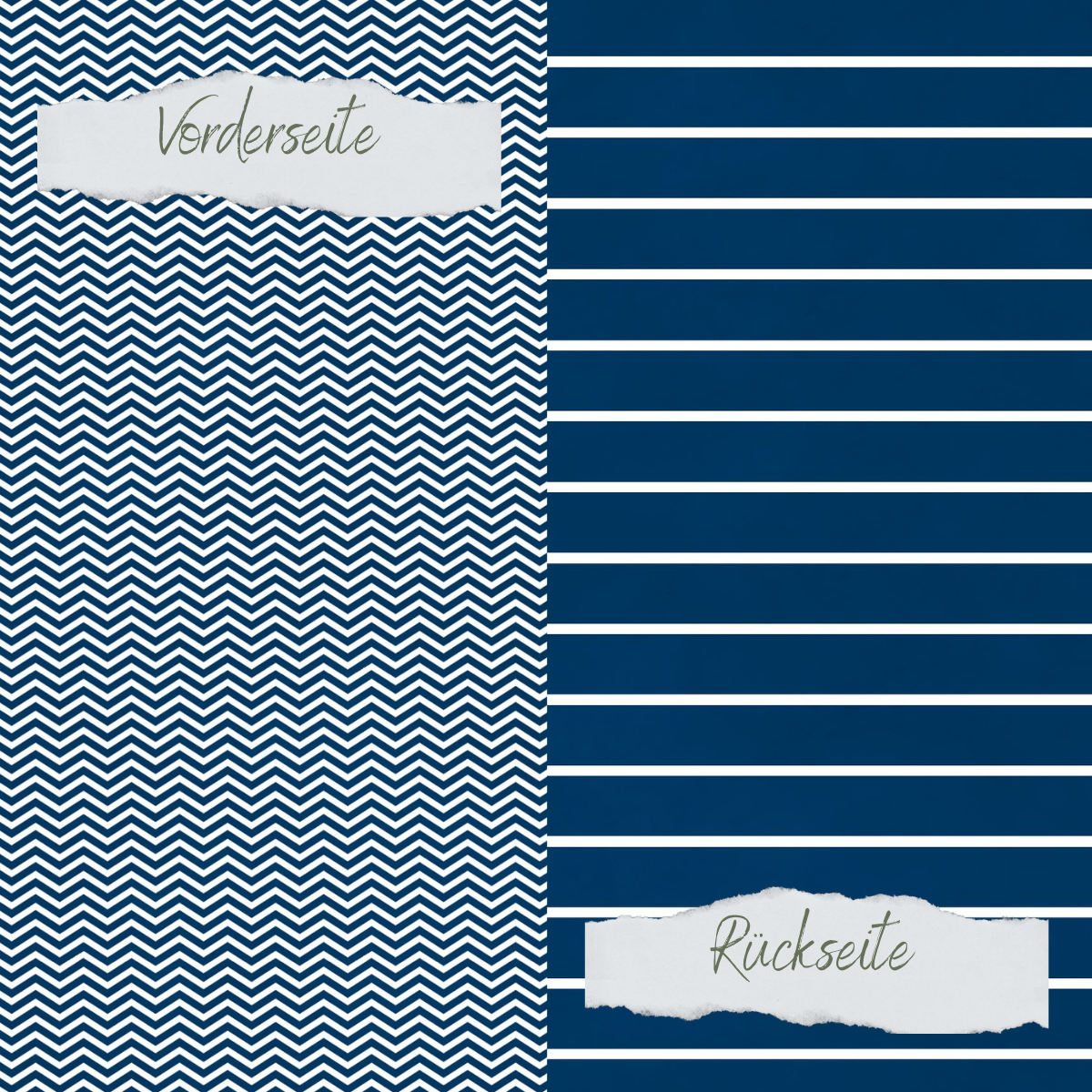 CD-BP-138OA0Fiagf6AXam Designpapier - Basic - Marineblau - Breite Linien + Zickzack - Doppelseitig bedruckt