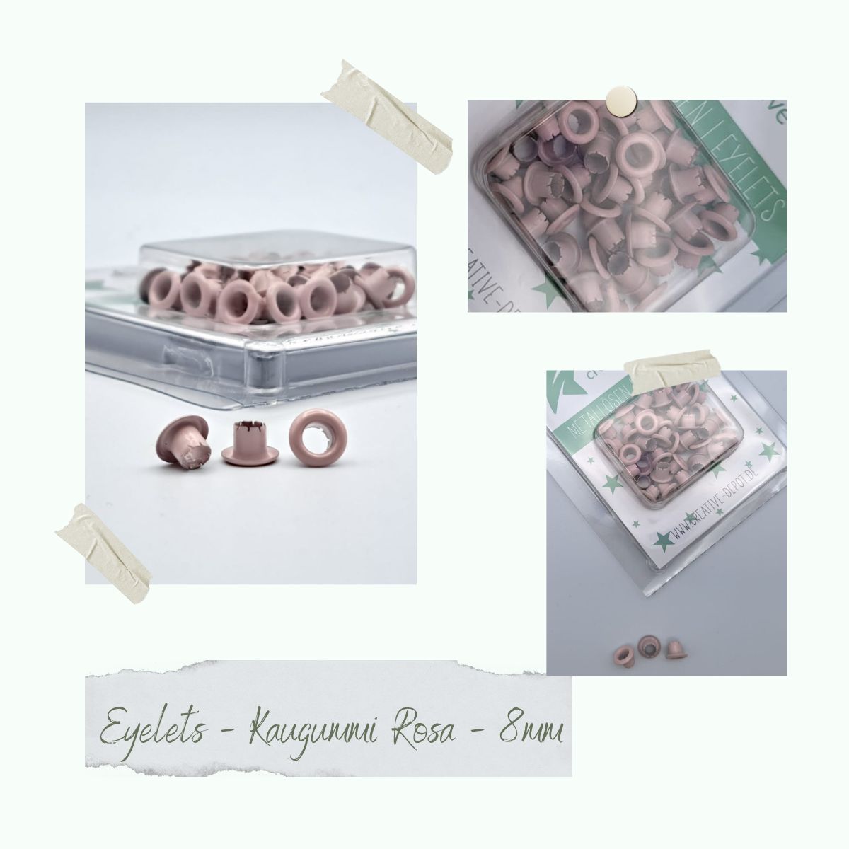 Eyelets-Kaugummi-Rosa-8mm Eyelets - Kaugummi Rosa - 8mm
