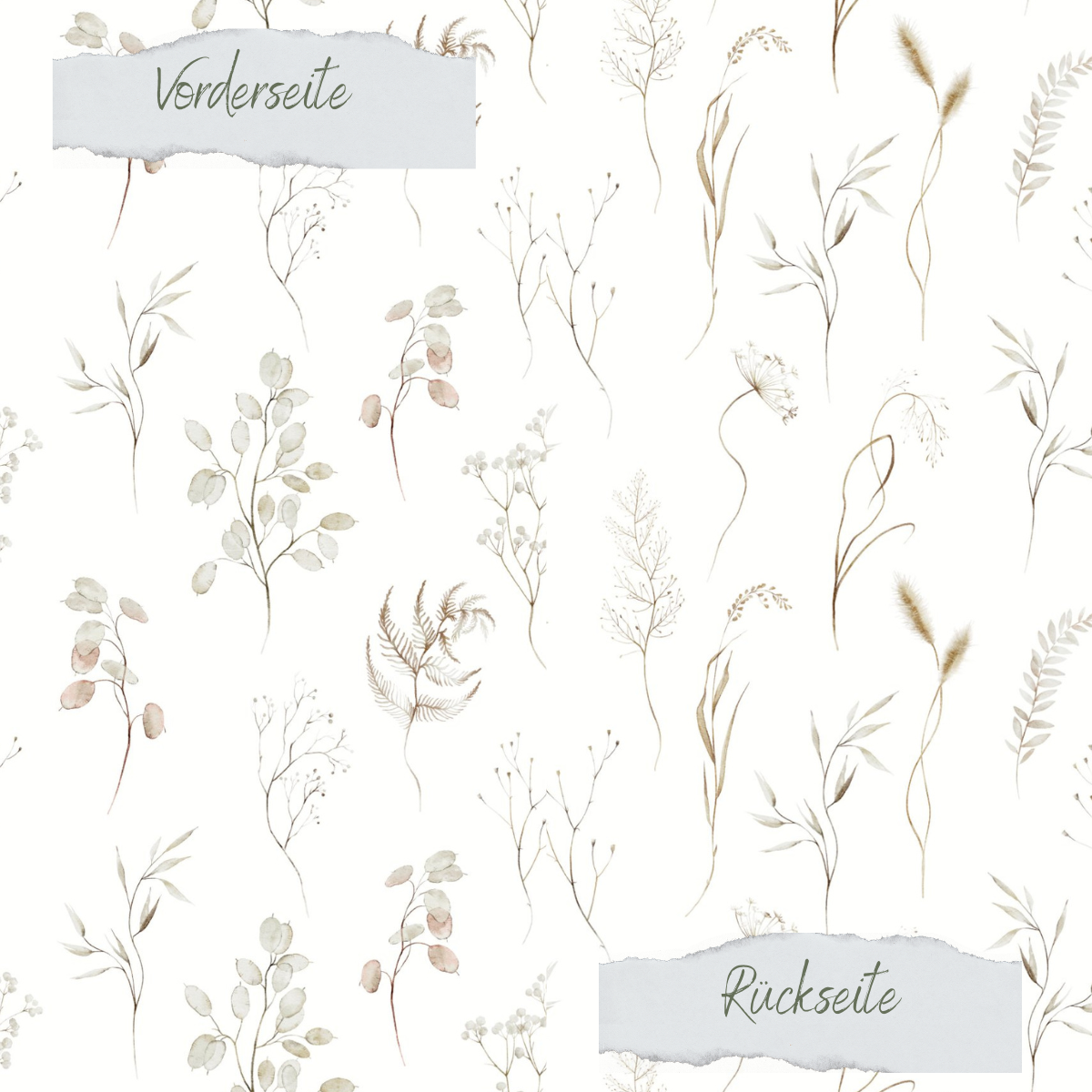 Designpapier - Wiese Wintertraum - Doppelseitig bedruckt