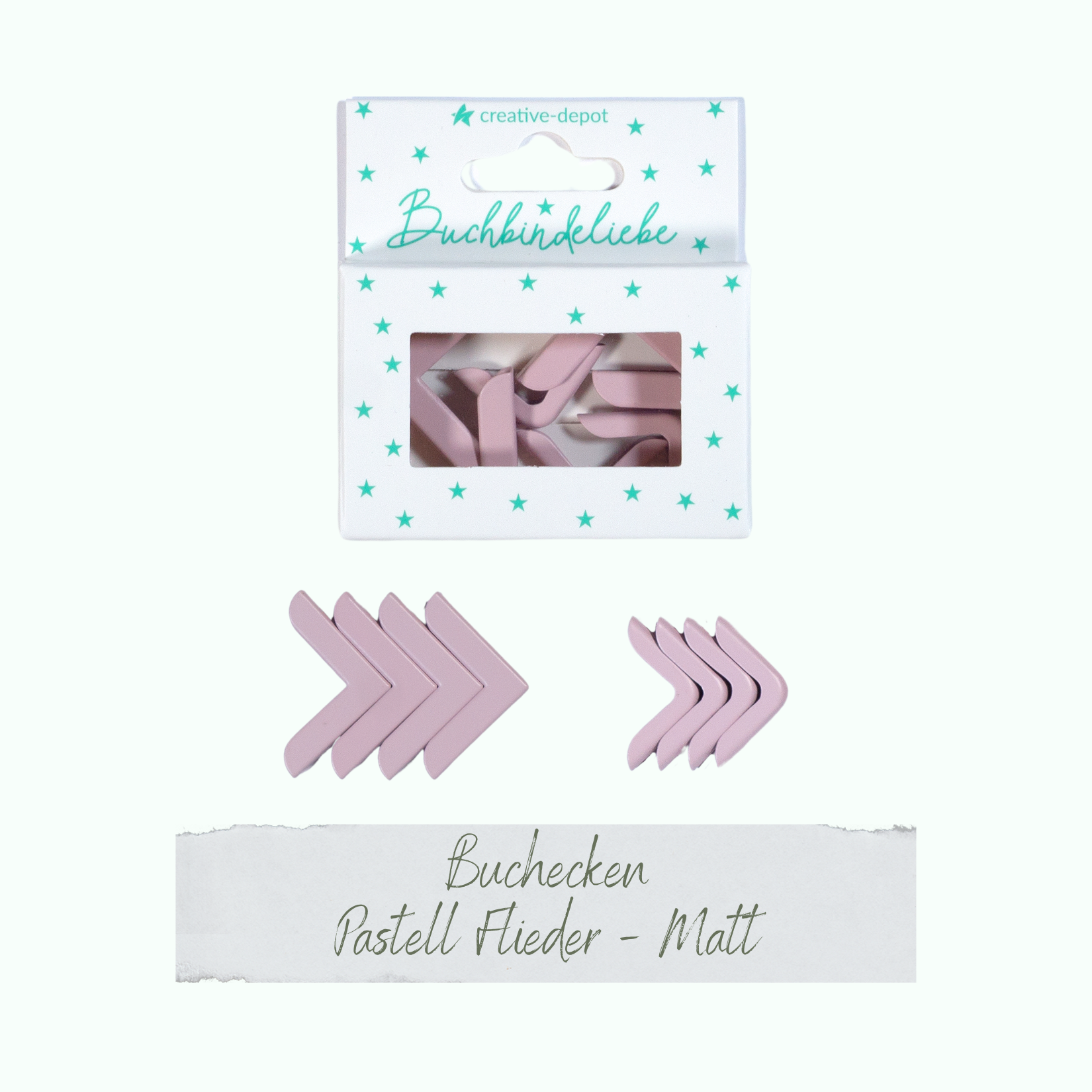 Buchecken - Pastell Flieder - Matt - Buchbindeliebe - 8 Stück Buchecken - Pastell Flieder - Matt - Buchbindeliebe - 8 Stück