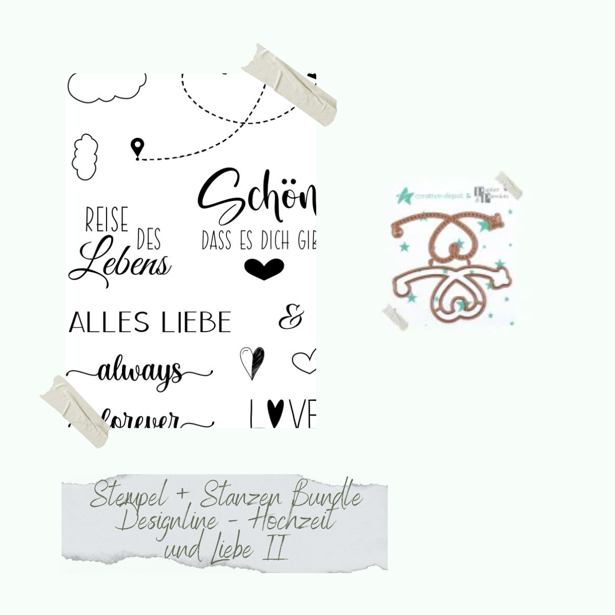 Bundle - Designline - Hochzeit und Liebe II - Stempelset & Stanzen  Bundle - Designline - Hochzeit und Liebe II - Stempelset & Stanzen