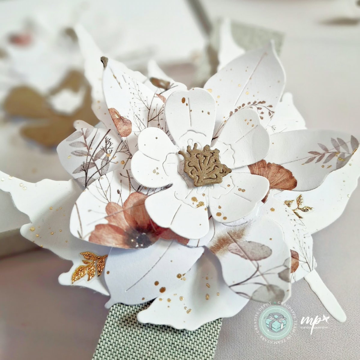 Papier décoratif - Petits bouquets d'automne II - Imprimé recto-verso