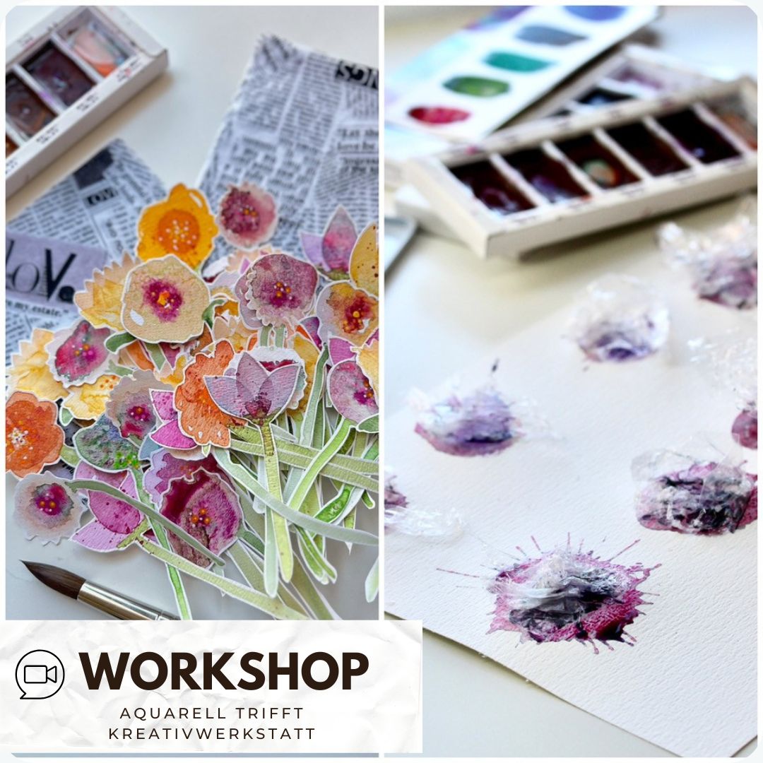 Zoom Workshop Aquarell trifft Kreativwerkstatt - 03.06.2026