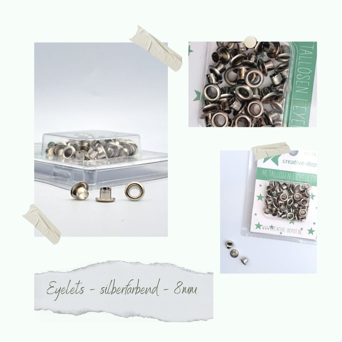 CD-EY-002 Eyelets - silberfarbend - 8mm