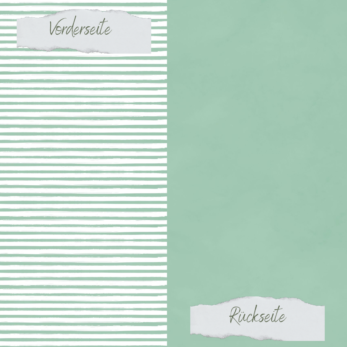 Papel de diseño - Basic - Eukalyptus - Streifen + Uni - Doppelseitig bedruckt  Papel de diseño - Basic - Eukalyptus - Streifen + Uni - Doppelseitig bedruckt