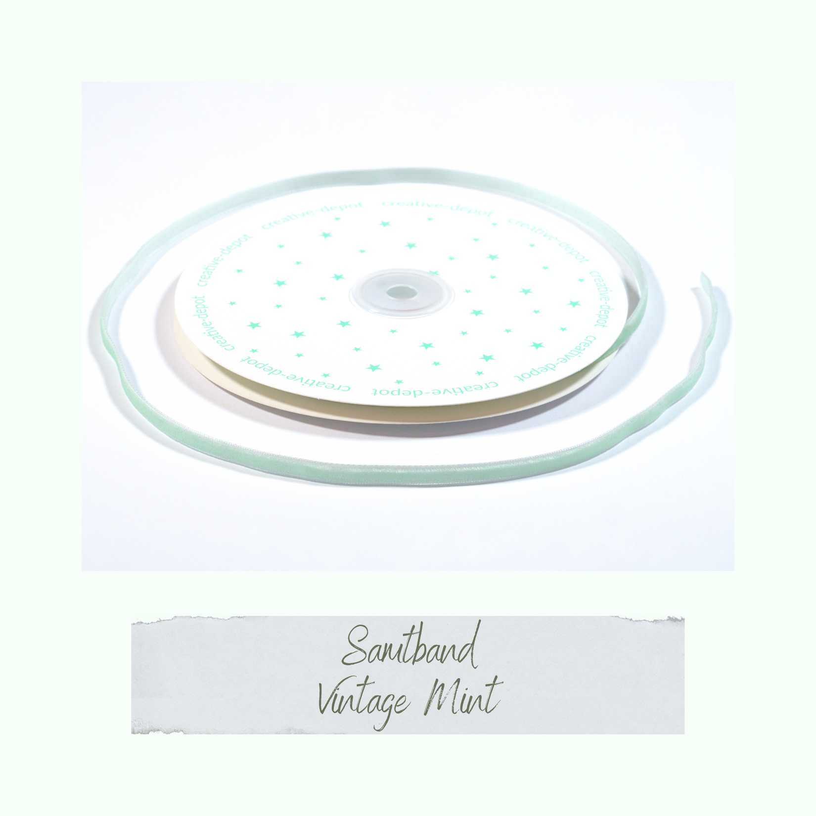 Samtband - Vintage Mint - Bänderliebe Samtband - Vintage Mint - Bänderliebe