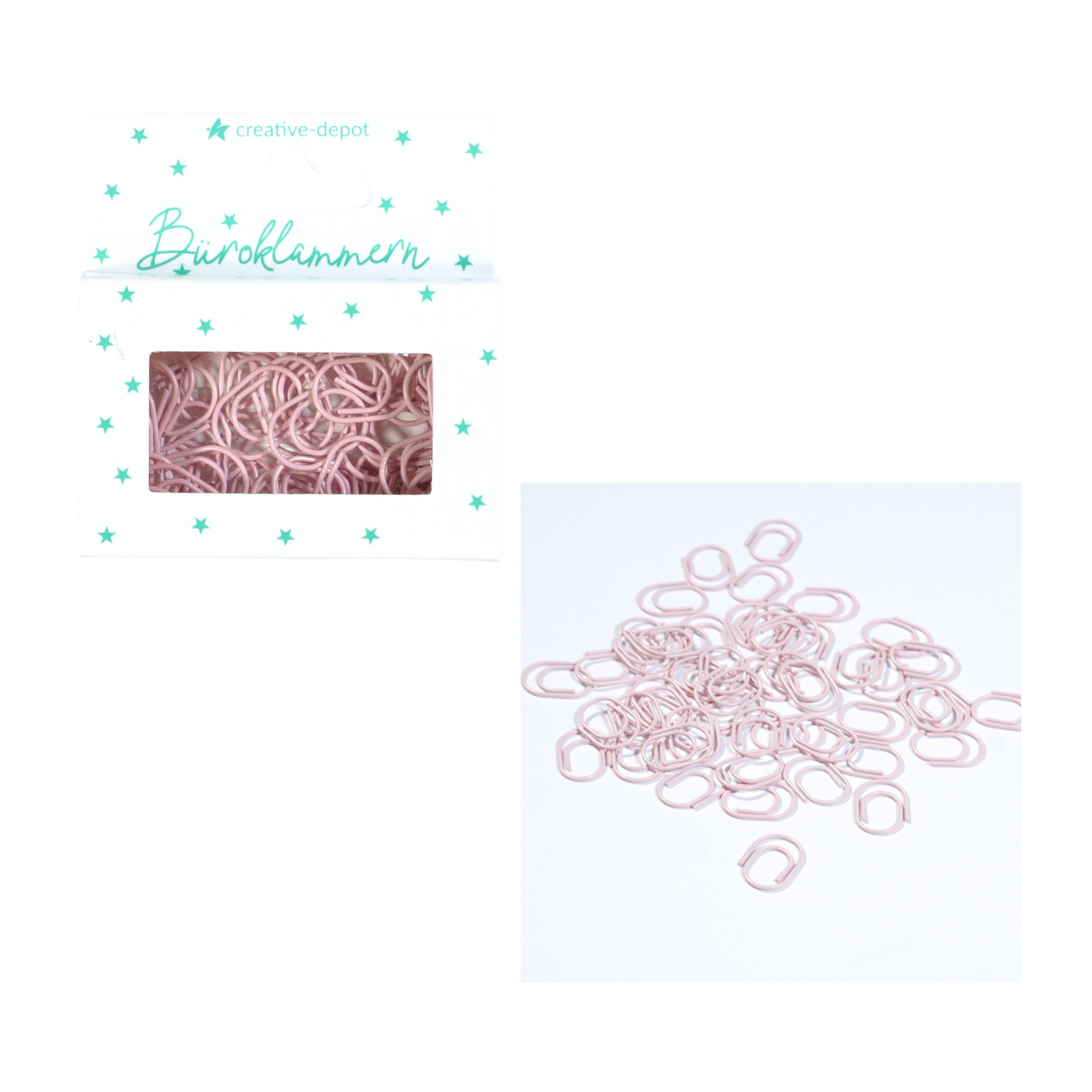 Büroklammer Oval - Pastell Flieder - Matt - 50 Stück