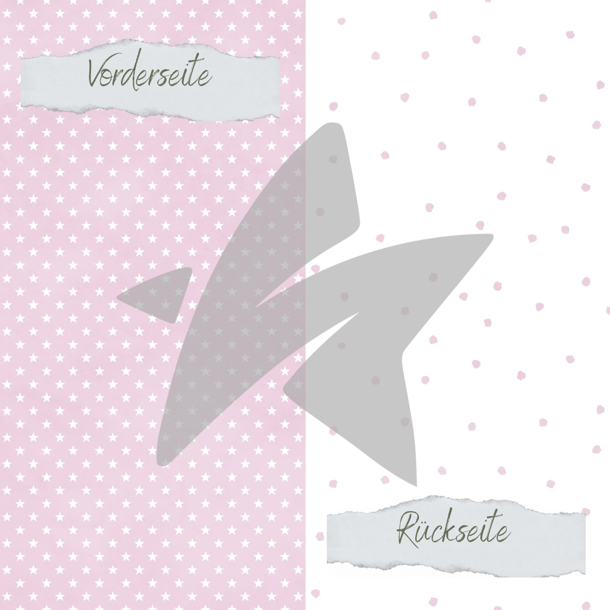 CD-BP-068 Papier à dessin - Basic - Pastell Flieder - Tupfen + Sternchen - Imprimé double face