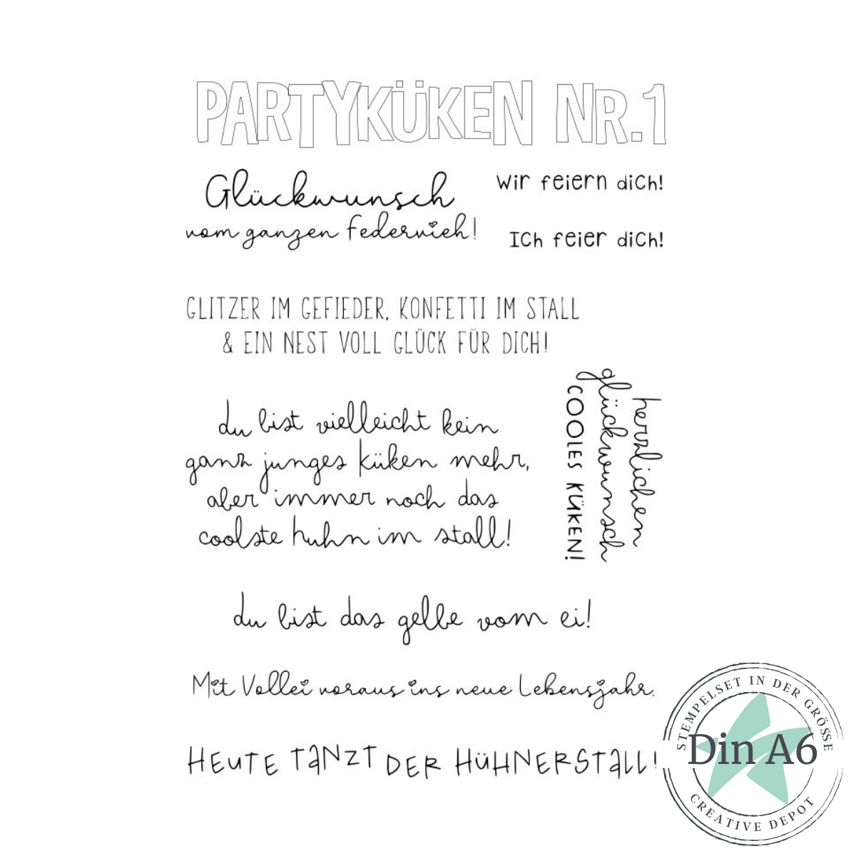 Stempelset - Partyküken