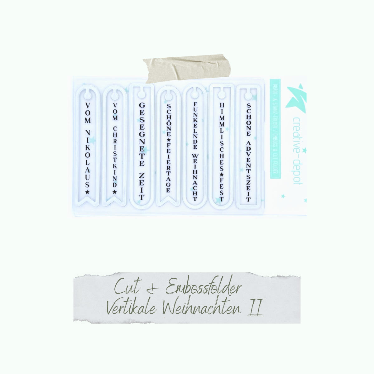 CD-PF-072 Cut & Emboss Folder - Vertikale Weihnachten II - 11 x 15,5 cm