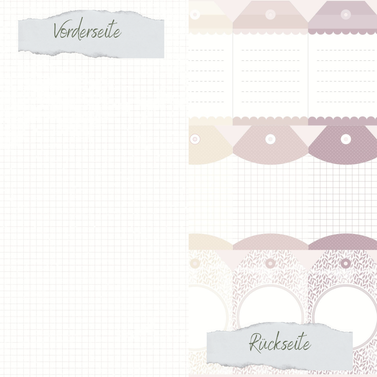 Designpapier - Scrapliebe - Frühlingsfreude - Tags - Doppelseitig bedruckt