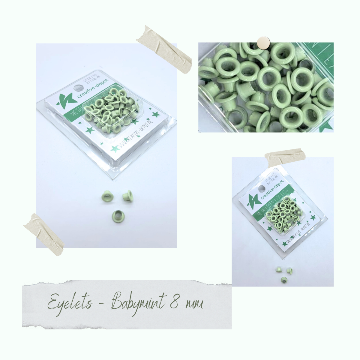 CD-EY-037 Eyelets - Babymint - 8mm