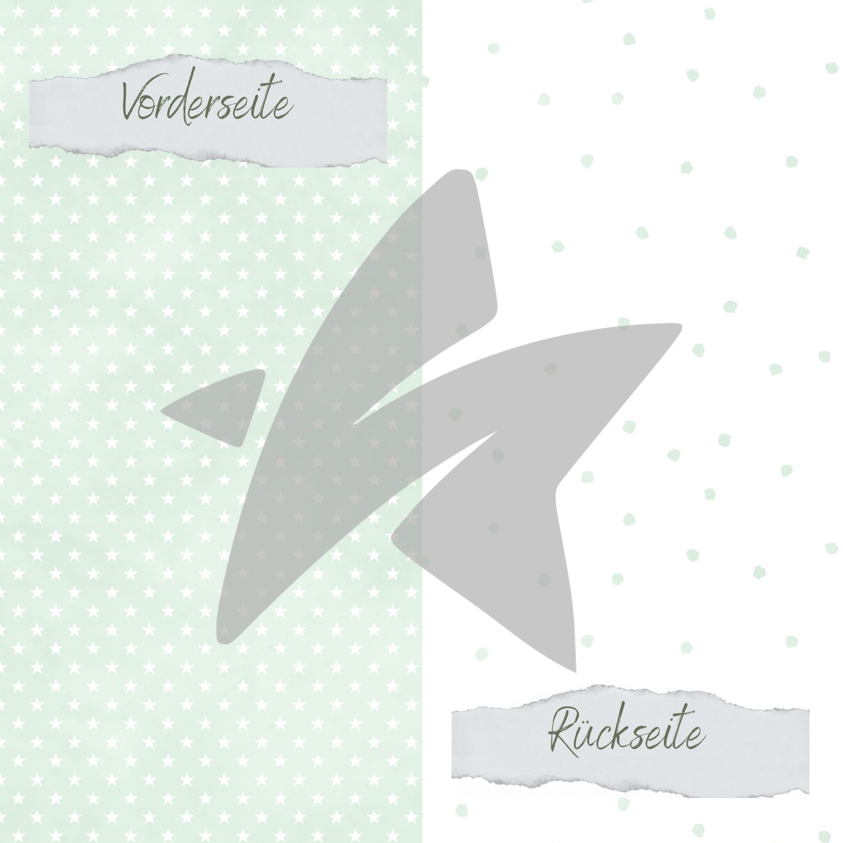 CD-BP-057 Papier à dessin - Basic - Babymint - Tupfen + Sternchen - Imprimé double face