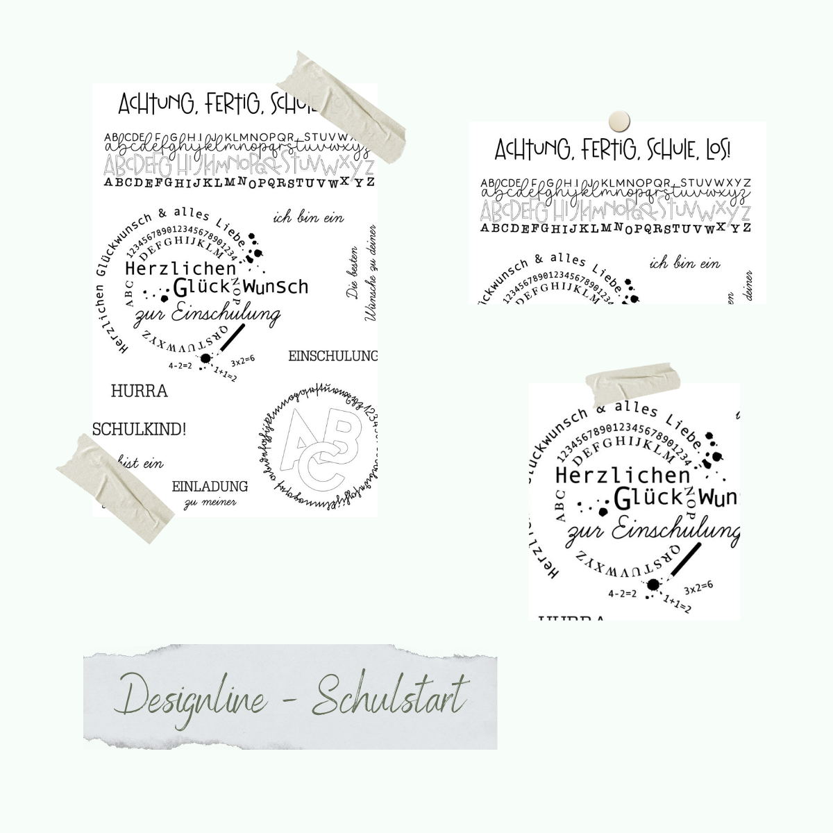 CD-Stt-1140-Designline-Schulstart Stempelset - Designline - Schulstart