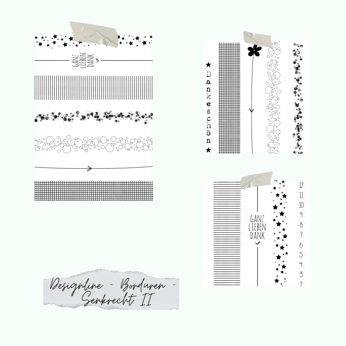 Designline-Bord-ren-Senkrecht-II Set de tampons - Designline - Bordüren - Senkrecht II