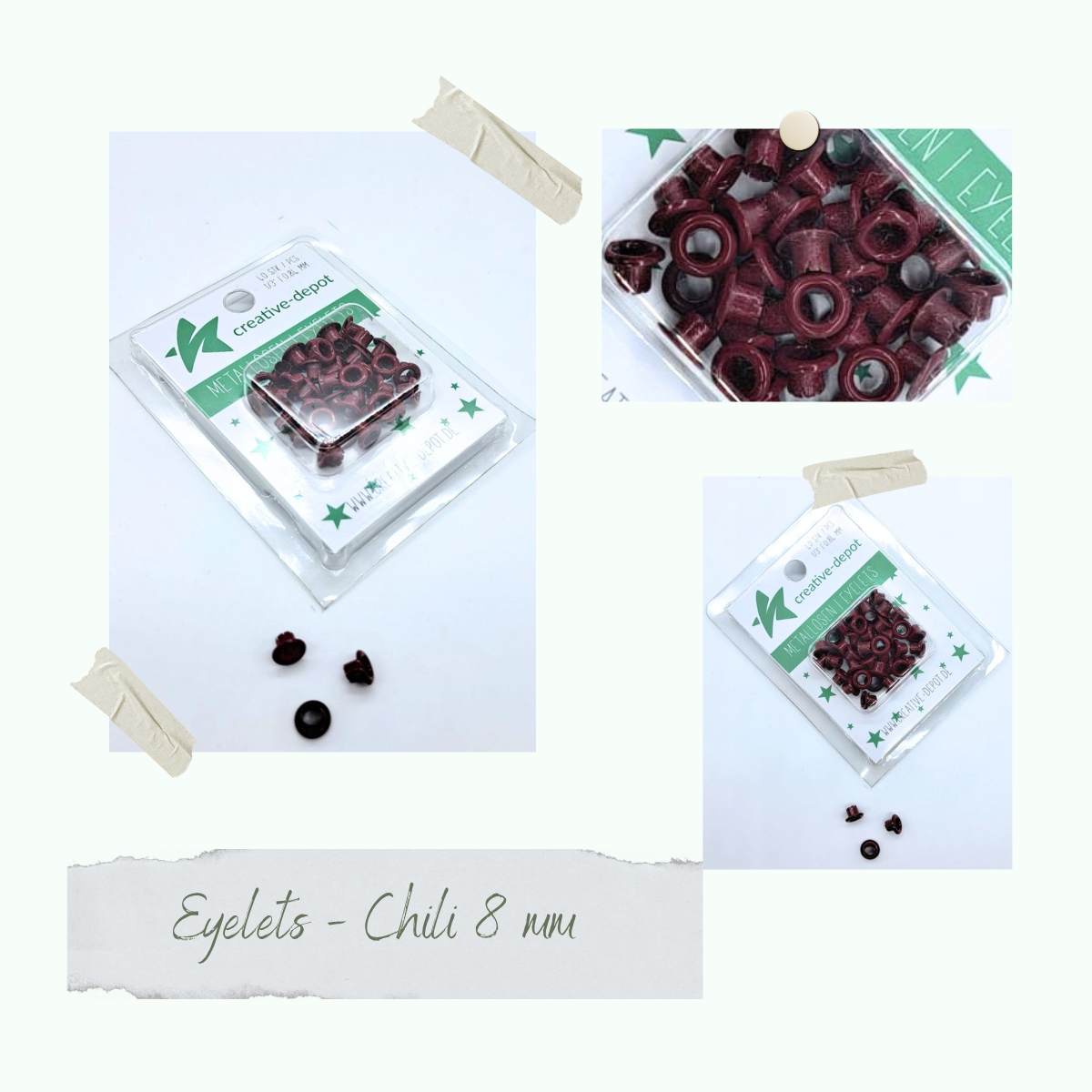 CD-EY-040 Eyelets - Chili - 8mm