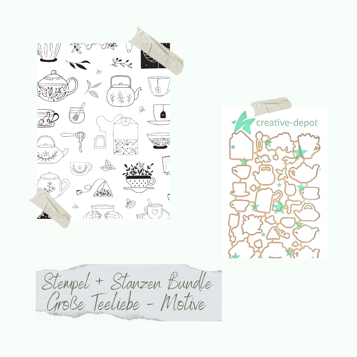 Bundle - Stamp Set & Punches - Große Teeliebe - Motifs