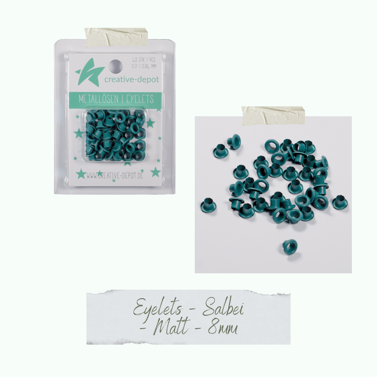 CD-EY-056_Eyelets-Salbei-Matt-8mm Eyelets - Salbei - Matt - 8 mm