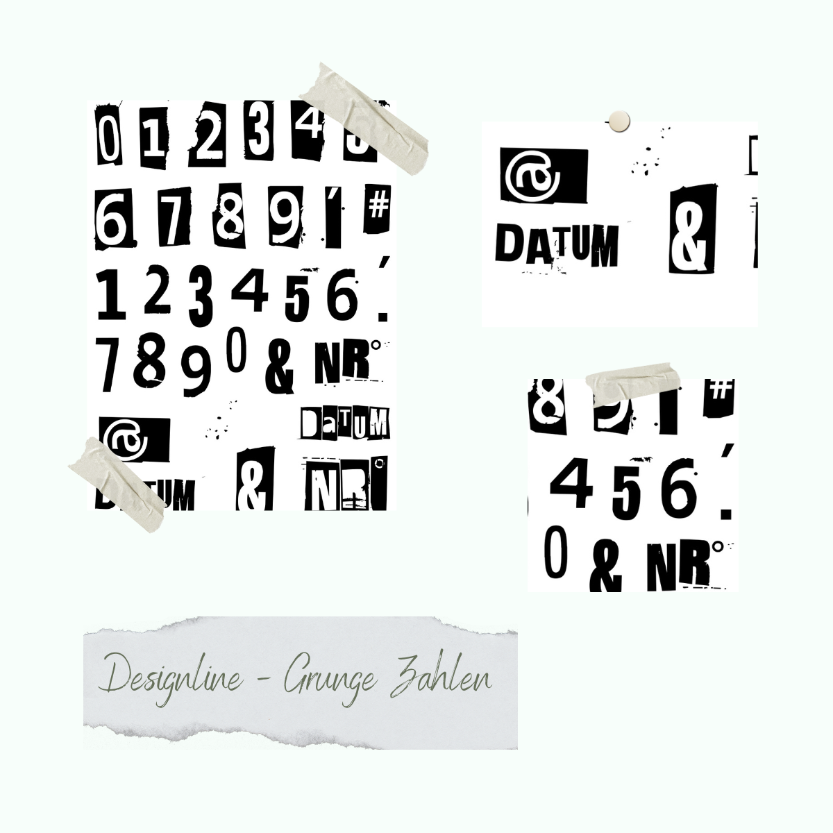 Stamp set - Designline - Grunge Zahlen