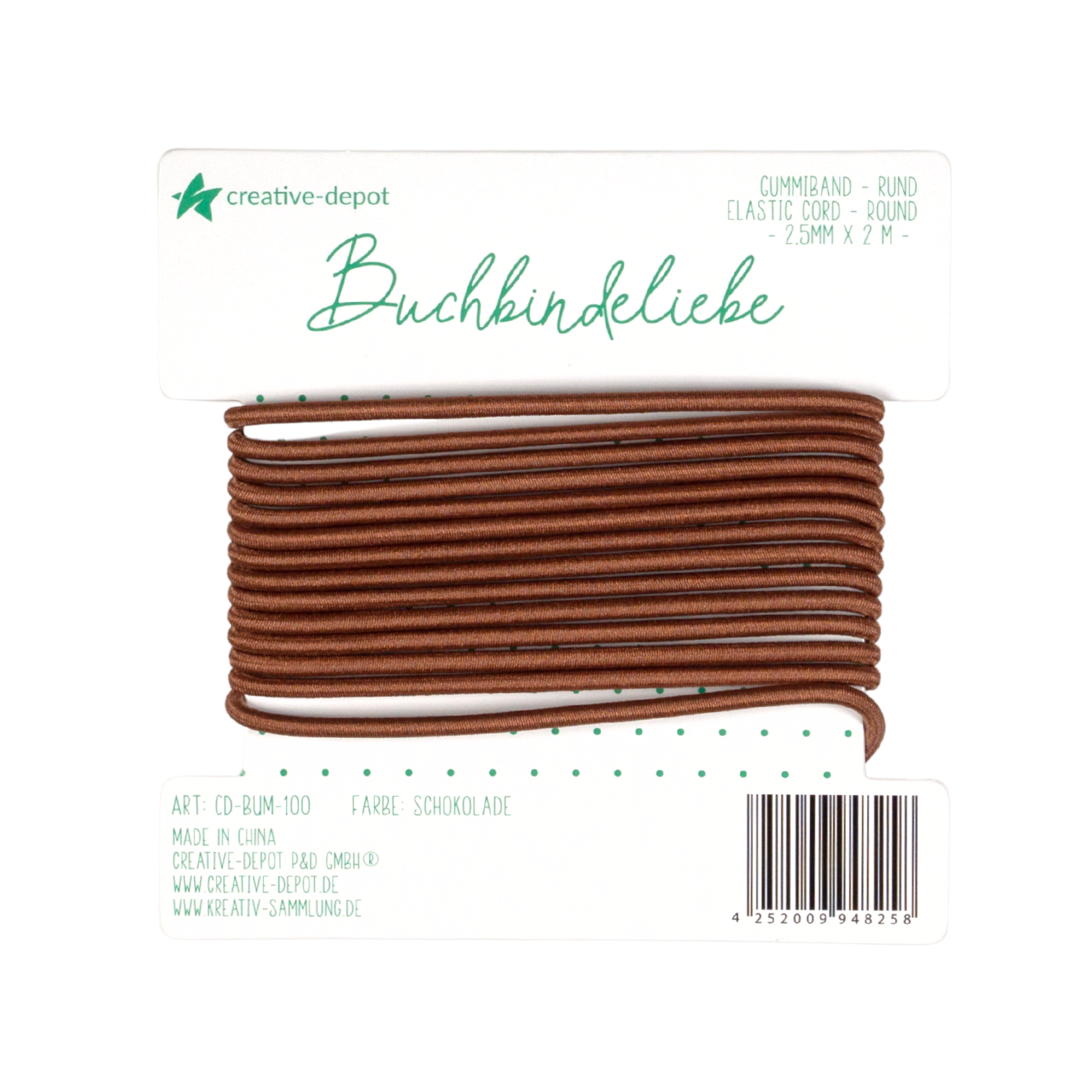 Gummiband - Schokolade - rund - Buchbindeliebe