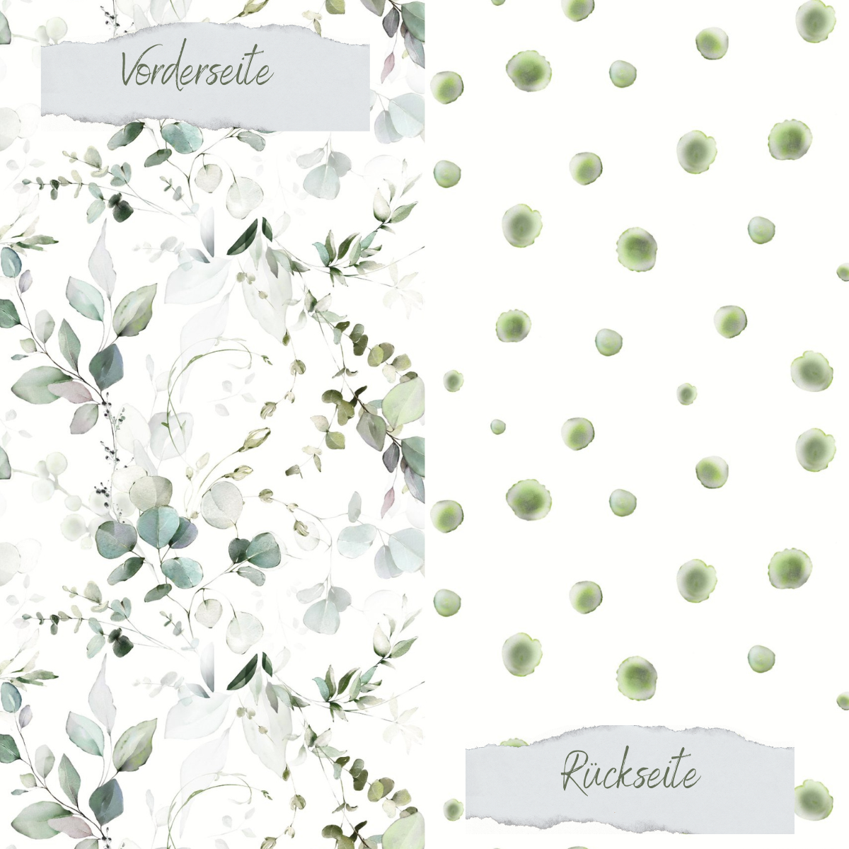 Papier design - Gartengrün - Imprimé recto-verso