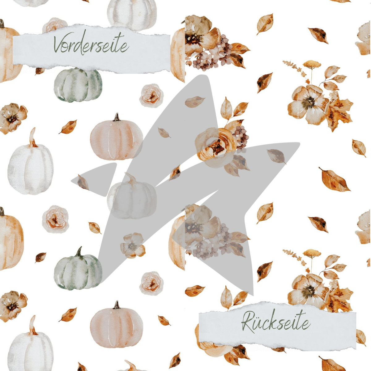 CD-DP-755-Grosse-Herbstbl-ten Papier à dessin - Große Herbstblüten - Imprimé recto-verso